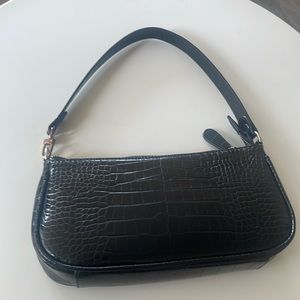 Black faux leather mini bag purse